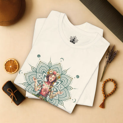 Boho Méditation Fleurie – Posture du Lotus Botanique
