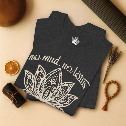 No Mud No Lotus - Mandala Art Yoga Tee
