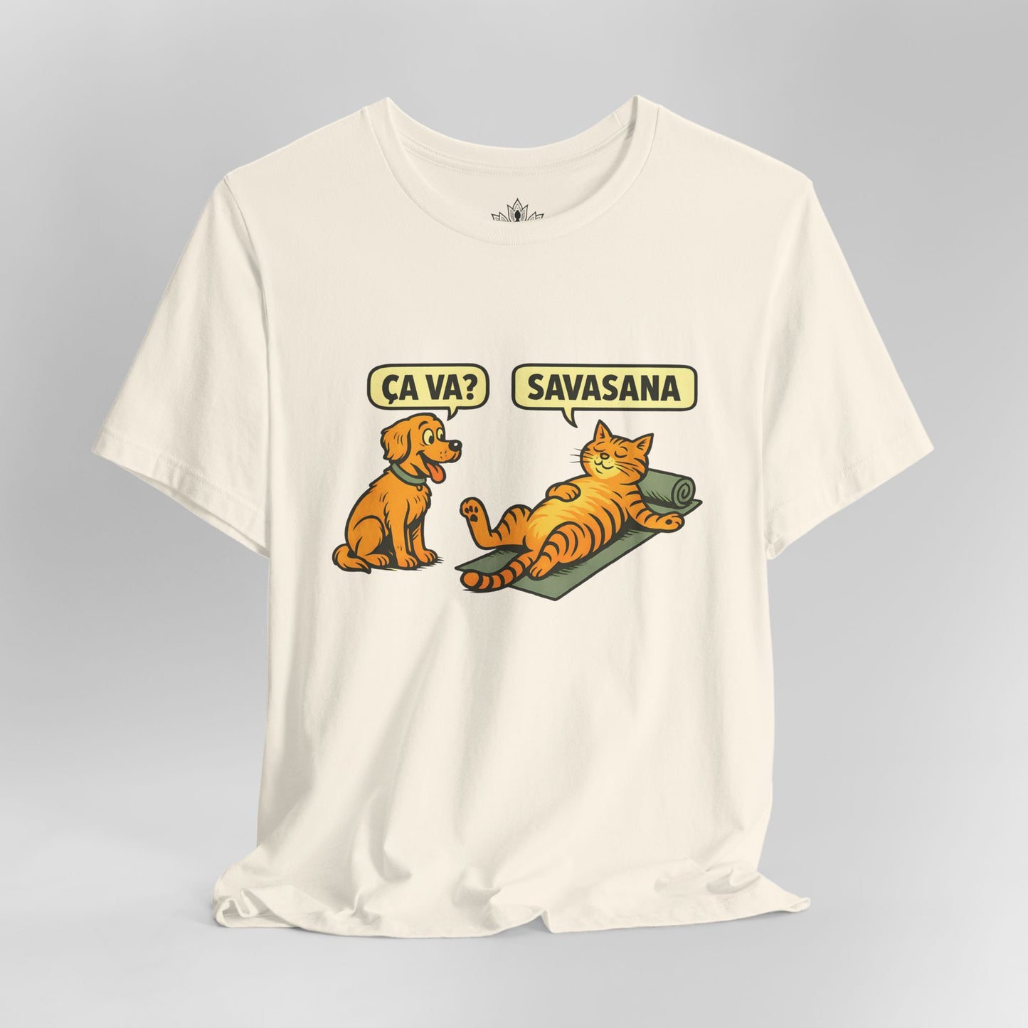 Ça Va French Savasana – Funny Pets Yoga Men Tee