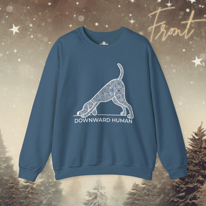 Downward Human Sweatshirt - Mandala Dog