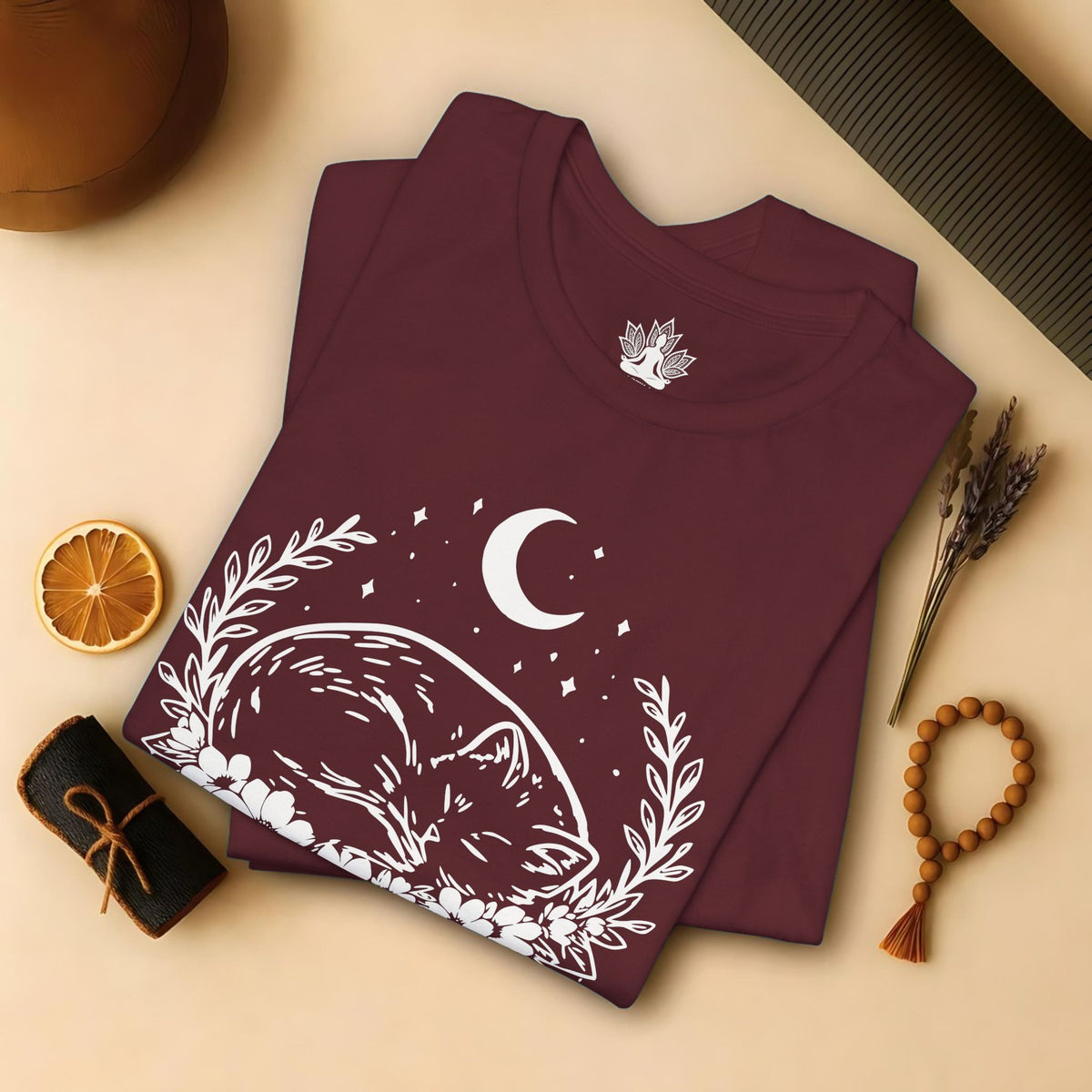 Sleeping Cat Under the Moon Tee