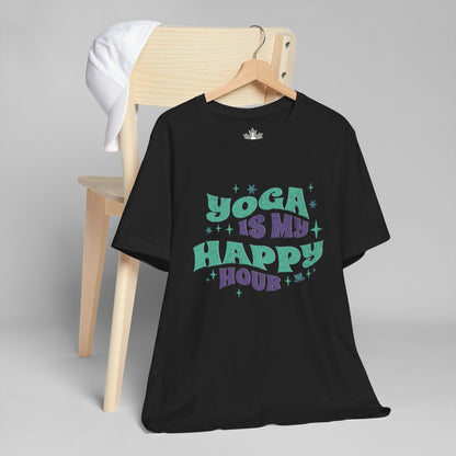 Yoga Is My Happy Hour – Retro Groovy Men Tee