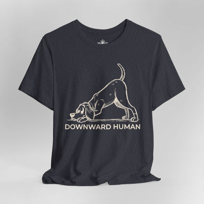 Downward Human – Funny Yoga Dog Vintage Tee