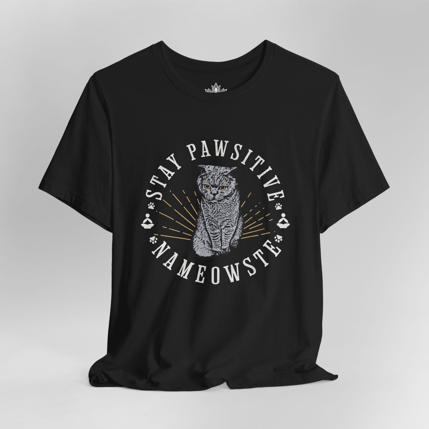 Stay Pawsitive Nameowste – Funny Cat Yoga Men Tee