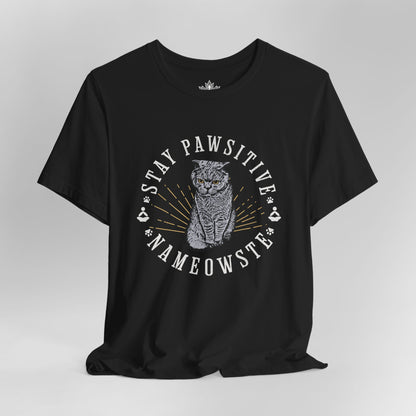 Stay Pawsitive Nameowste – Funny Cat Yoga Men Tee