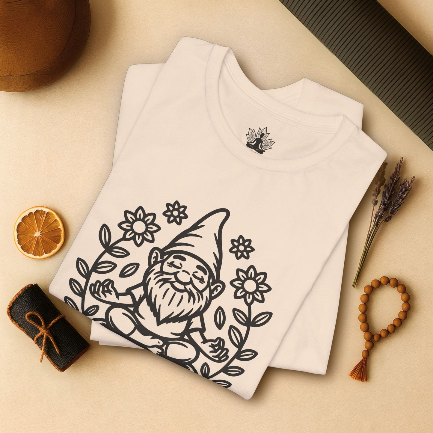 Gnomaste – Funny Meditating Gnome Tee