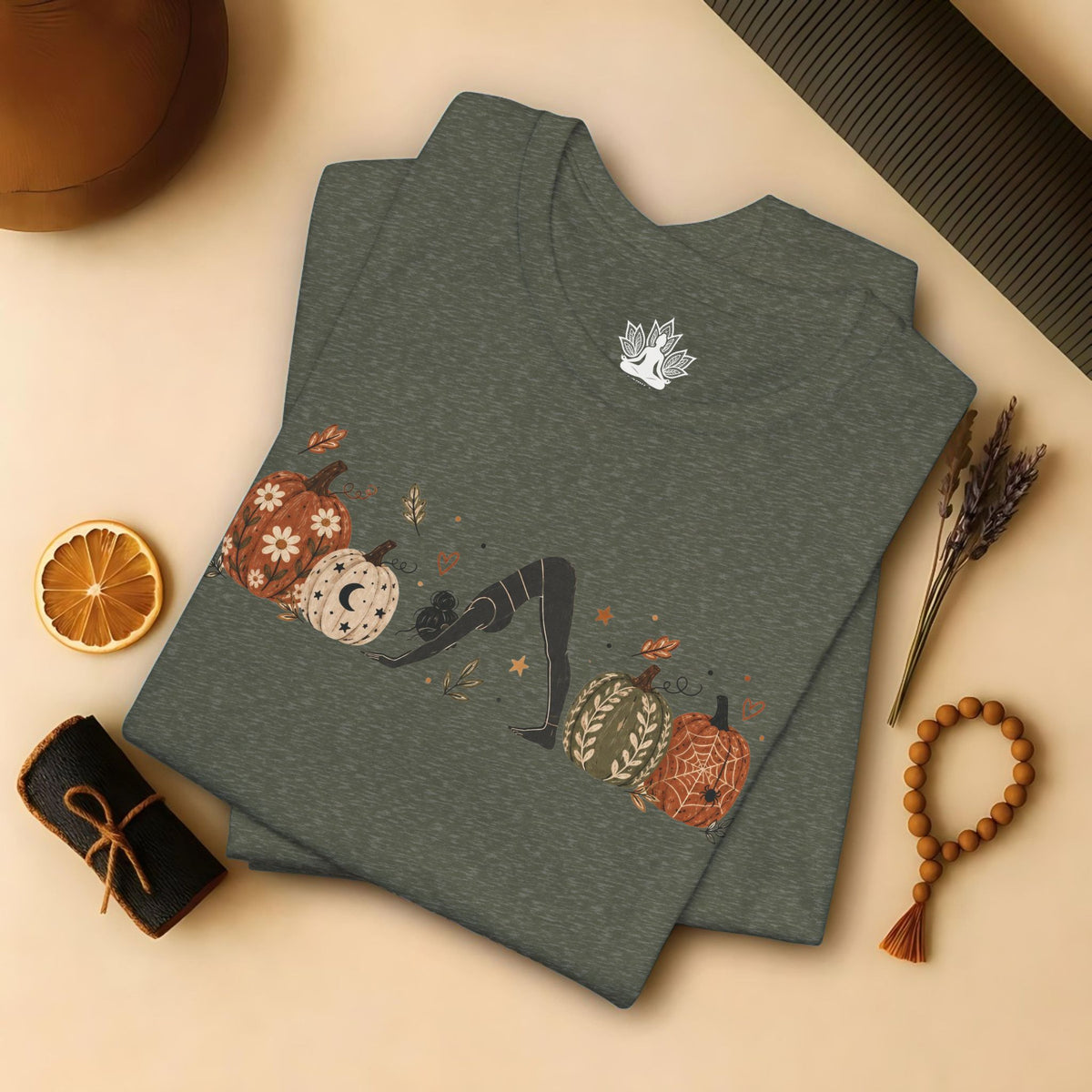 Boho Downward Dog Pumpkin Tee