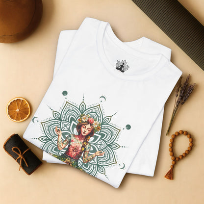 Flower Meditation Boho – Botanical Lotus Pose Tee