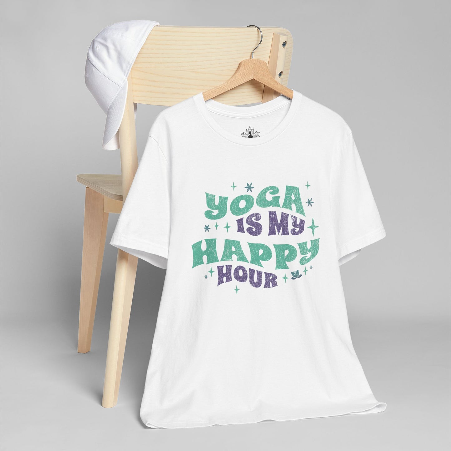 Yoga Is My Happy Hour – Retro Groovy Men Tee