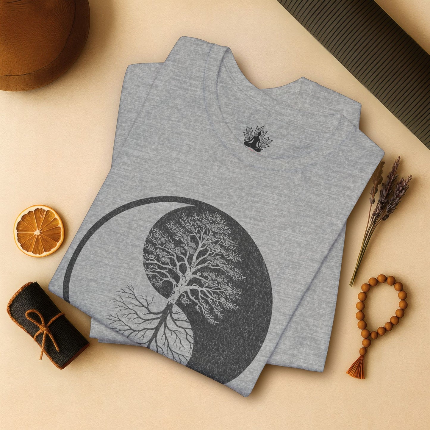 Yin Yang Tree of Balance - Spiritual Nature Men Yoga Tee
