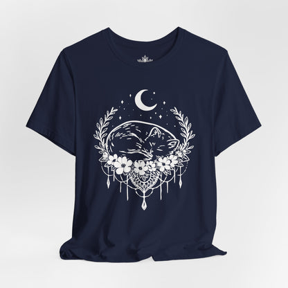 Sleeping Cat Under the Moon Tee
