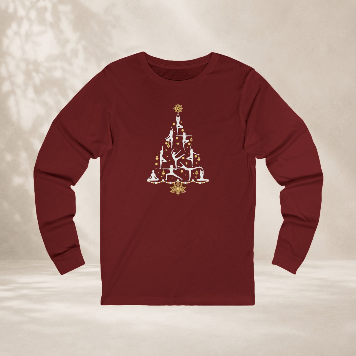 Yoga Poses Christmas Tree Long Sleeve Tee