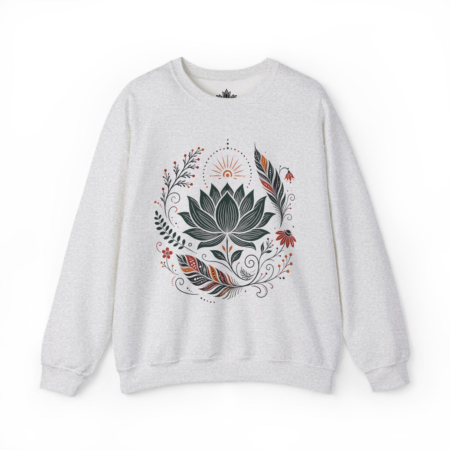 Boho Lotus & Feathers Sweatshirt
