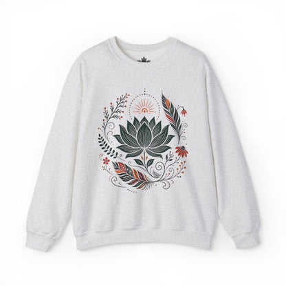 Boho Lotus & Feathers Sweatshirt