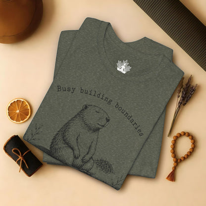 Busy Building Boundaries Beaver Tee