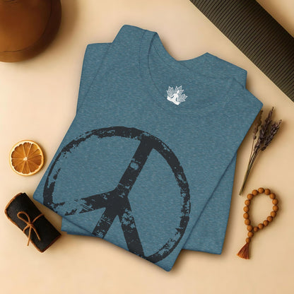 Vintage Peace Symbol Black Print Tee