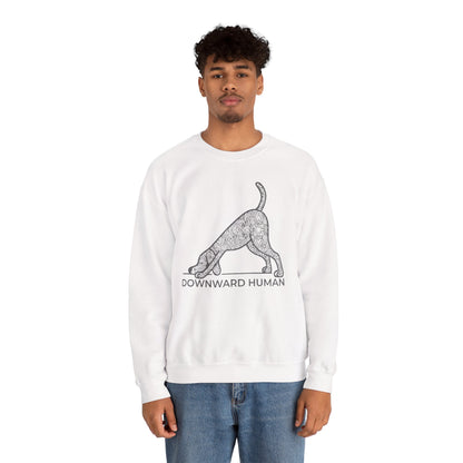 Downward Human Sweatshirt - Mandala Dog
