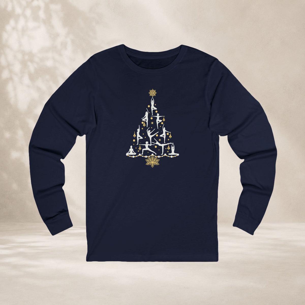 Yoga Poses Christmas Tree Long Sleeve Tee