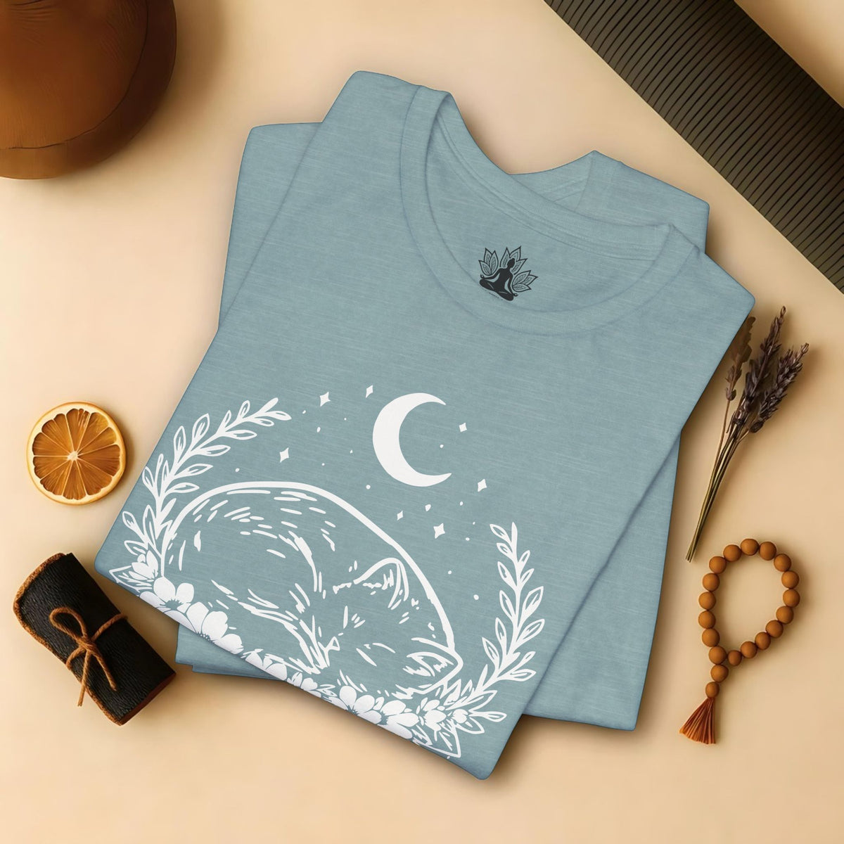 Sleeping Cat Under the Moon Tee