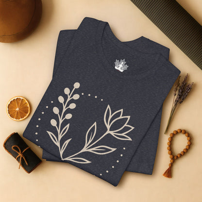 Bloom in Balance – Minimalist Yoga Tee