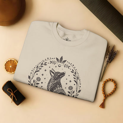 Boho Mandala Fox Linocut Sweatshirt