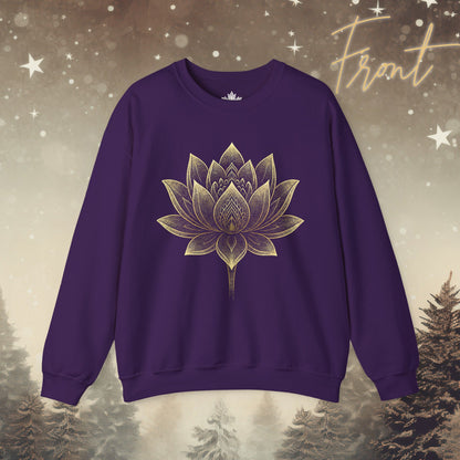 Golden Lotus Flower - Cozy Mindful Sweatshirt