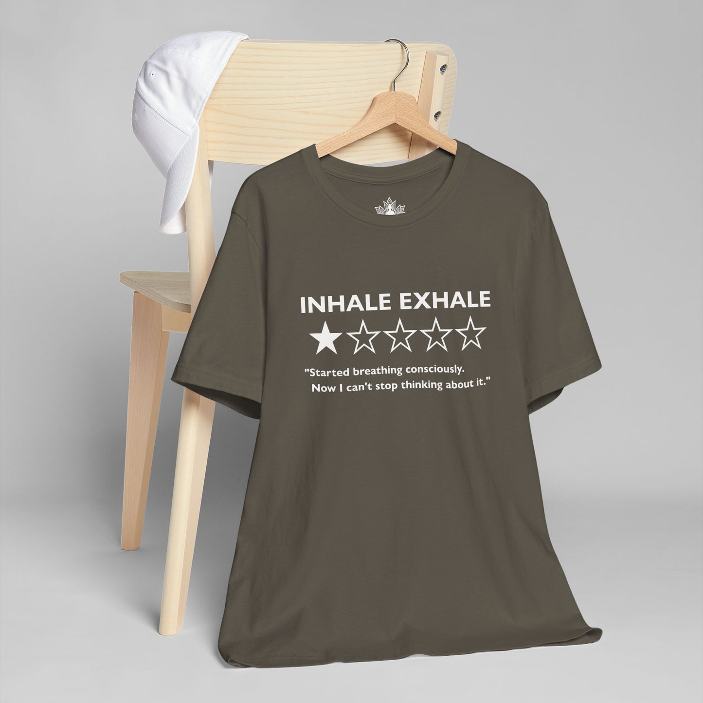 Inhale Exhale Review – Funny Mindful Men Tee