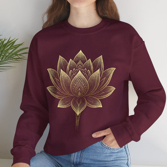 Golden Lotus Flower - Cozy Mindful Sweatshirt