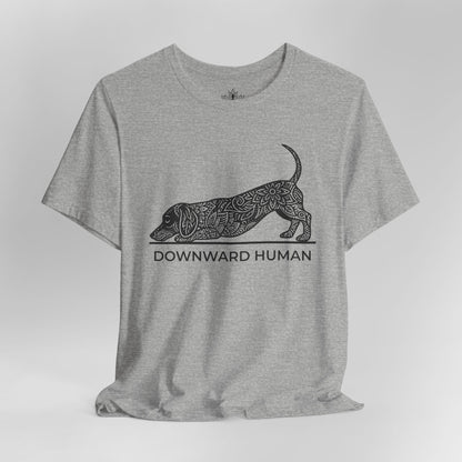 Downward Human Dachshund – Mandala Sausage Dog Tee