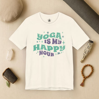 Yoga Is My Happy Hour – Retro Groovy Tee
