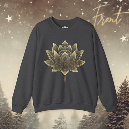 Golden Lotus Flower - Cozy Mindful Sweatshirt