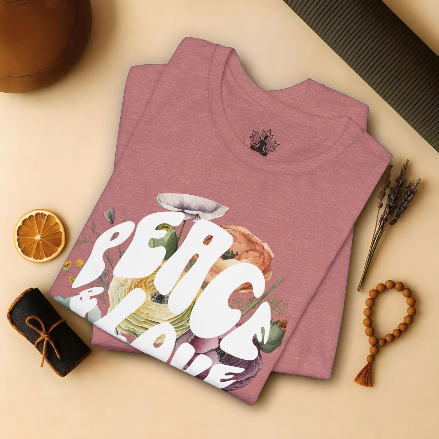 Peace & Love – Retro Boho Floral Tee