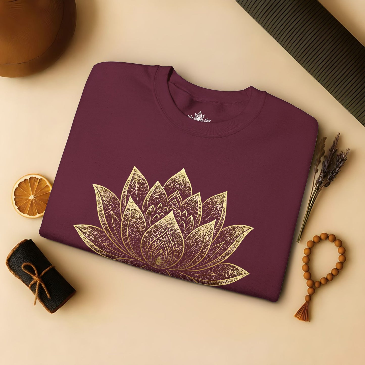 Golden Lotus Flower - Cozy Mindful Sweatshirt