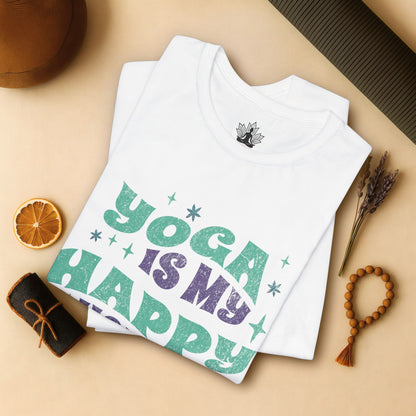 Yoga Is My Happy Hour – Retro Groovy Men Tee