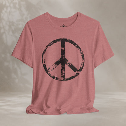 Vintage Peace Symbol Black Print Tee