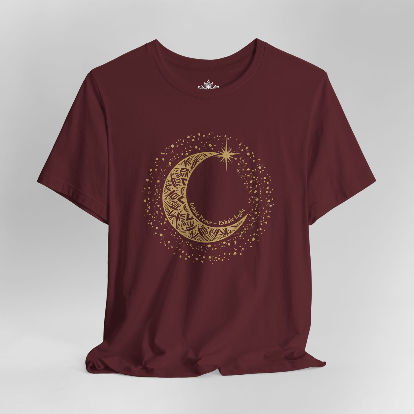 Inhale Peace Exhale Light - Mandala Moon Tee