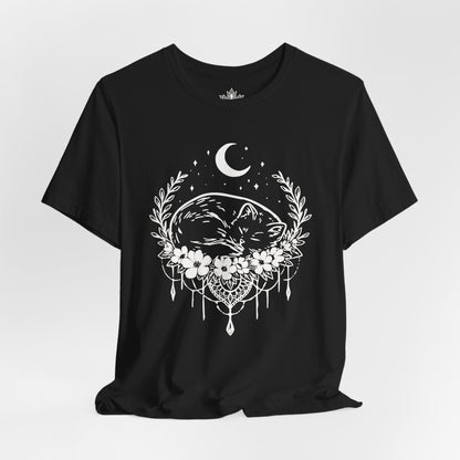 Sleeping Cat Under the Moon Tee