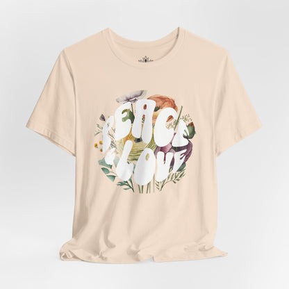 Peace & Love – Retro Boho Floral Tee