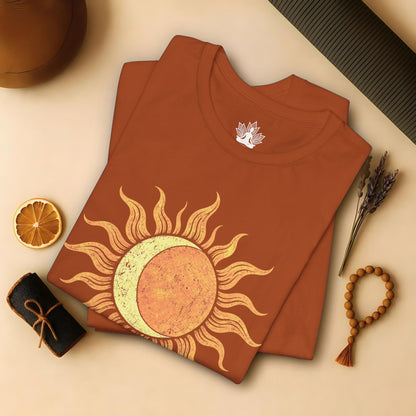 Celestial Balance Sun & Moon Boho Tee