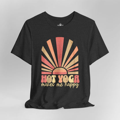 Hot Yoga Sunrise – Retro Sunset Happiness Tee
