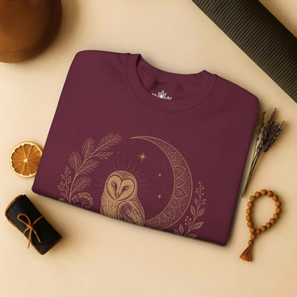 Barn Owl Mandala Moon Sweatshirt