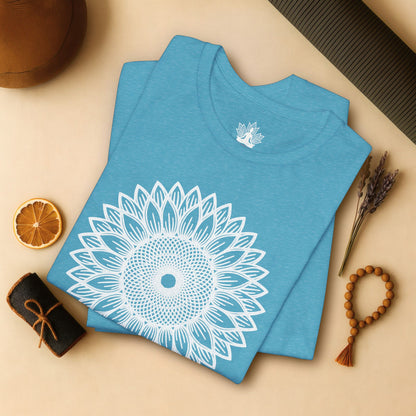 Sunflower Mandala – Geometric Mindful Tee