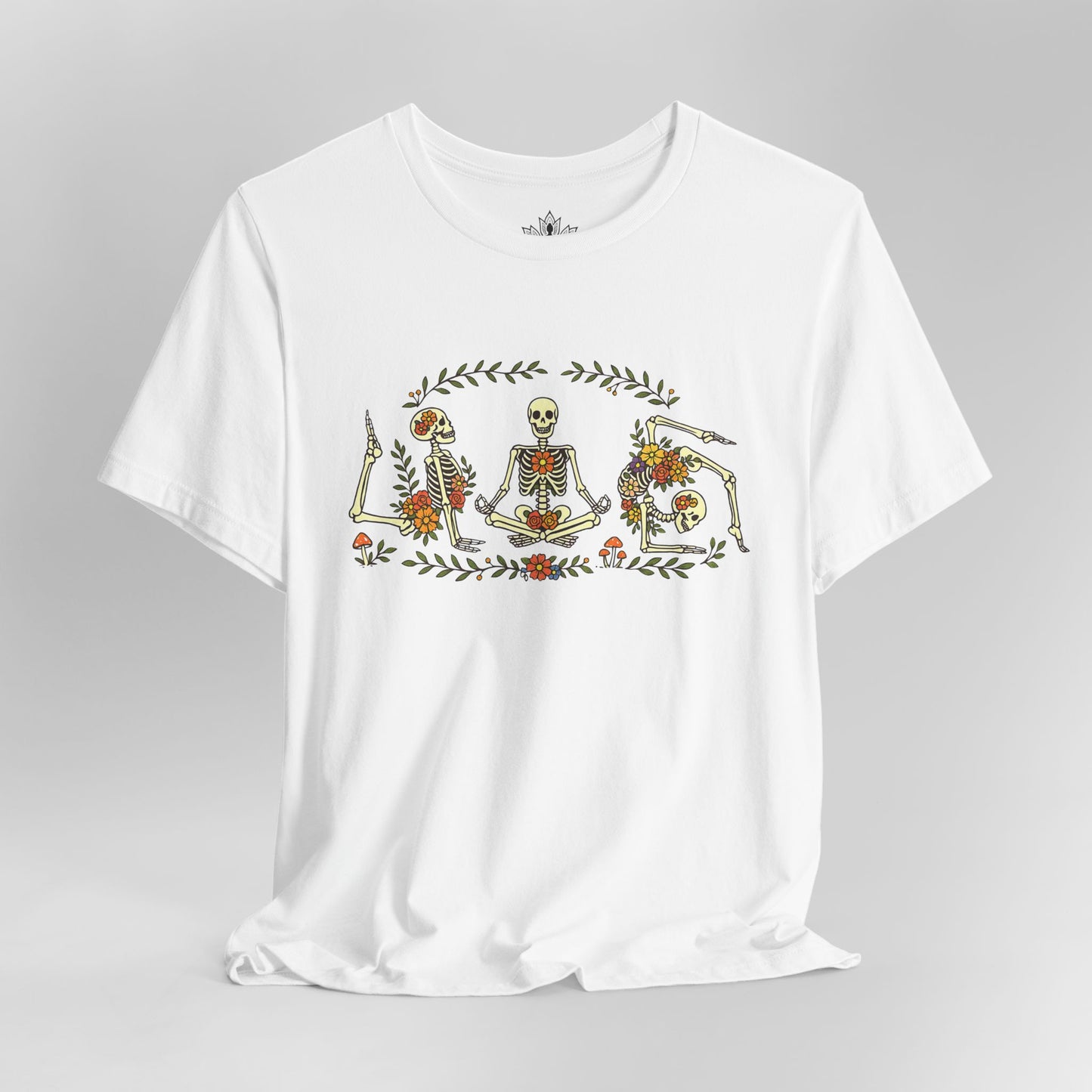 Floral Skeletons – Yoga Halloween Tee