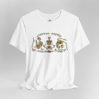 Floral Skeletons – Yoga Halloween Tee