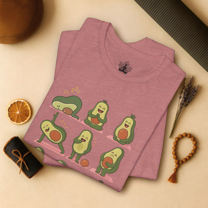 Avocado Yoga Poses - Funny Wellness Tee