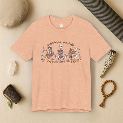 Floral Skeletons – Yoga Halloween Tee