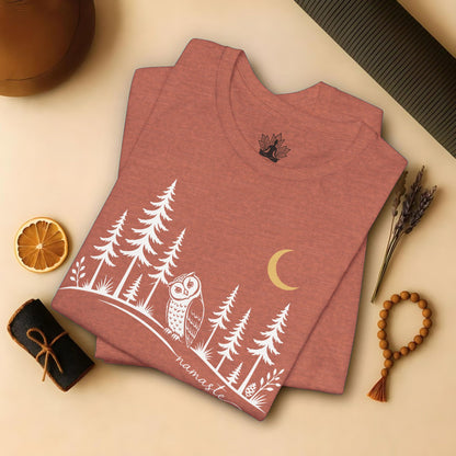 Namaste Forest Owl Tee