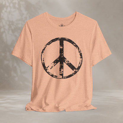 Vintage Peace Symbol Black Print Tee