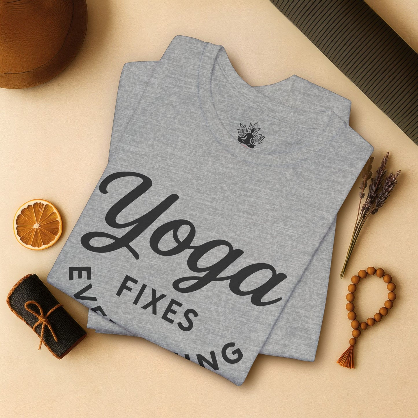 Yoga Fixes Everything – Minimalist Yoga Graphic Tee