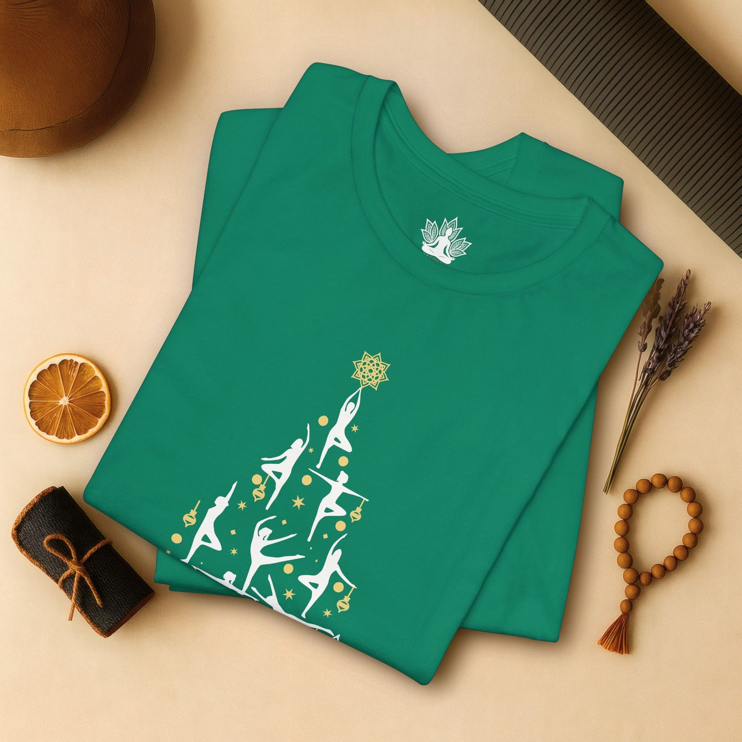 Yoga Poses Christmas Tree – Mindful Holiday Tee